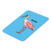 Roseate lepel vogel cartoon magneet (Linkerzijde)