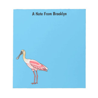 Roseate lepel vogel cartoon notitieblok