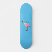 Roseate lepel vogel cartoon persoonlijk skateboard (Voorkant)