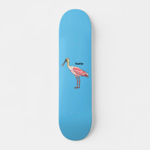 Roseate lepel vogel cartoon persoonlijk skateboard