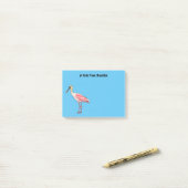 Roseate lepel vogel cartoon post-it® notes (Op bureau)