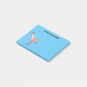 Roseate lepel vogel cartoon post-it® notes (Schuin)