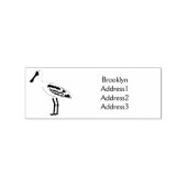 Roseate lepel vogel cartoon rubberstempel (Afrduk)