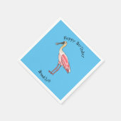 Roseate lepel vogel cartoon servet (Hoek)