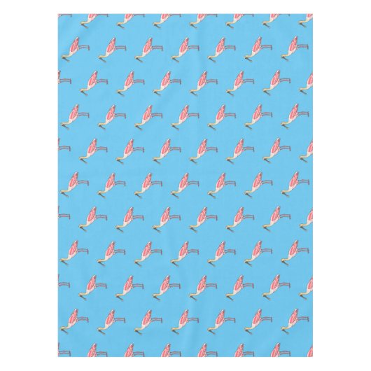 Roseate lepel vogel cartoon tafelkleed (Voorkant)
