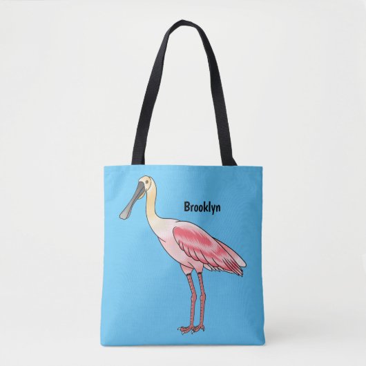 Roseate lepel vogel cartoon tote bag (Voorkant)