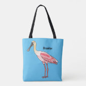 Roseate lepel vogel cartoon tote bag (Achterkant)