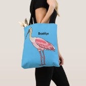 Roseate lepel vogel cartoon tote bag (Dichtbij)