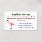 Roseate lepel vogel cartoon visitekaartje (Voorkant)