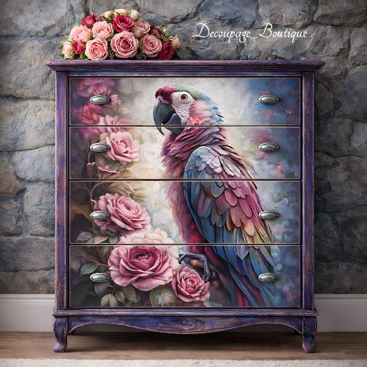 Roseate Majesty Decoupage Tissuepapier