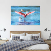 ROSEATE SPOONBILL 60 X 40 WRAPPED CANVAS PRINT (Insitu (Slaapkamer))