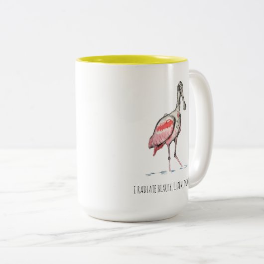 Roseate Spoonbill Affirmations Two-Tone Coffee Mok (Voorkant rechts)
