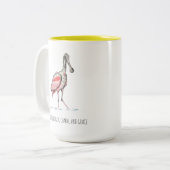 Roseate Spoonbill Affirmations Two-Tone Coffee Mok (Voorkant links)
