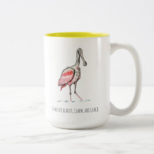 Roseate Spoonbill Affirmations Two-Tone Coffee Mok