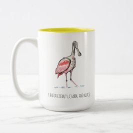 Roseate Spoonbill Affirmations Two-Tone Coffee Mok