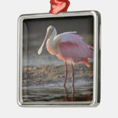 Roseate Spoonbill, Ajaia ajaja, Ding Darling Metalen Ornament (Links)