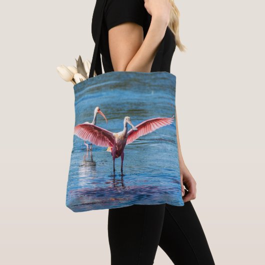 Roseate Spoonbill All-Over-Print Canvas tas (Dichtbij)