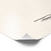 Roseate Spoonbill Antiek Sjabloon van vogel Foto Afdruk (Hoek)