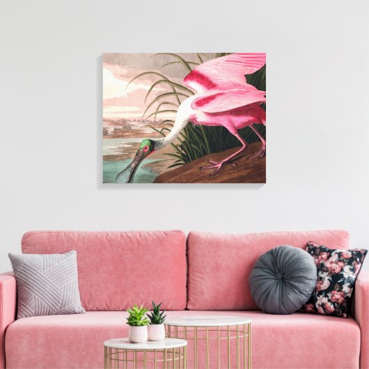 Roseate Spoonbill Audubon Bird Wildlife Canvas Afdruk (Insitu (Woonkamer))