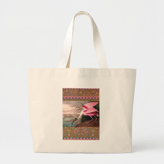 Roseate Spoonbill Audubon Bird Wildlife Grote Tote Bag (Voorkant)
