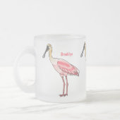 Roseate spoonbill bird cartoon illustration  matglas koffiemok (Links)