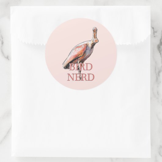 Roseate Spoonbill Bird Nerd Ronde Sticker (Tas)