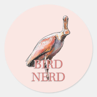 Roseate Spoonbill Bird Nerd Ronde Sticker