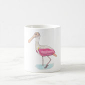 Roseate Spoonbill bird species watercolor art Koffiemok (Center)