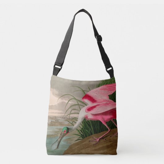 Roseate Spoonbill Birds of America Audubon Print Crossbody Tas (Voorkant)