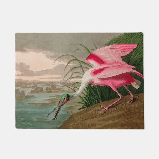 Roseate Spoonbill Birds of America Audubon Print Deurmat (Voorkant)