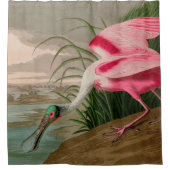 Roseate Spoonbill Birds of America Audubon Print Douchegordijn (Voorkant)