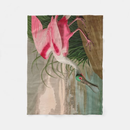 Roseate Spoonbill Birds of America Audubon Print Fleece Deken (Voorkant)