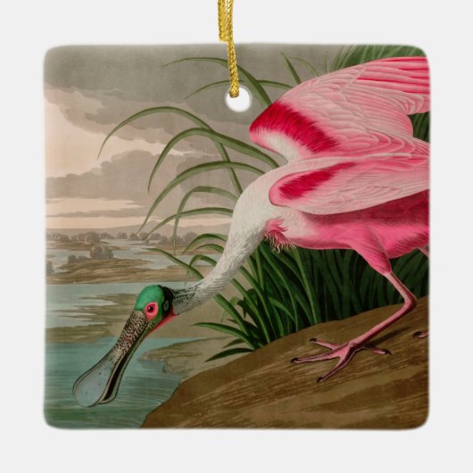 Roseate Spoonbill Birds of America Audubon Print Keramisch Ornament (Voorkant)