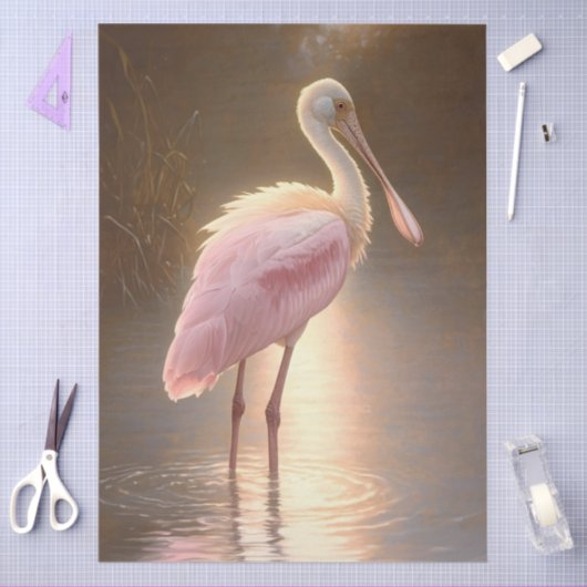 Roseate Spoonbill Decoupage Tissuepapier (Craft)