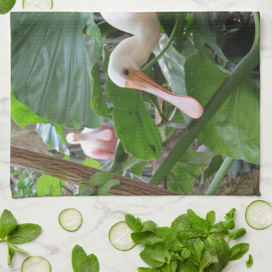 Roseate Spoonbill Exotic Bird Kitchen Theedoek (Gevouwen)