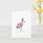 Roseate Spoonbill Folting Note Card Kaart (Gele Bloem)