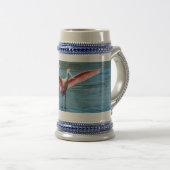 Roseate Spoonbill Grey/Blue 22 oz Stein Bierpul (Voorkant rechts)