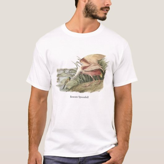 Roseate Spoonbill, John Audubon T-shirt (Voorkant)