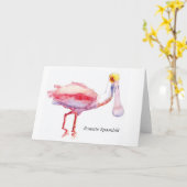 Roseate Spoonbill notakaart Kaart (Gele Bloem)
