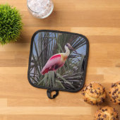 Roseate Spoonbill Oven Mitt en Pot Houders (Top down)