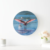 Roseate Spoonbill Round (Grote wandklok) Grote Klok (Huis)