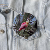 Roseate Spoonbill-toets Ronde Button 4,0 Cm (In situ)