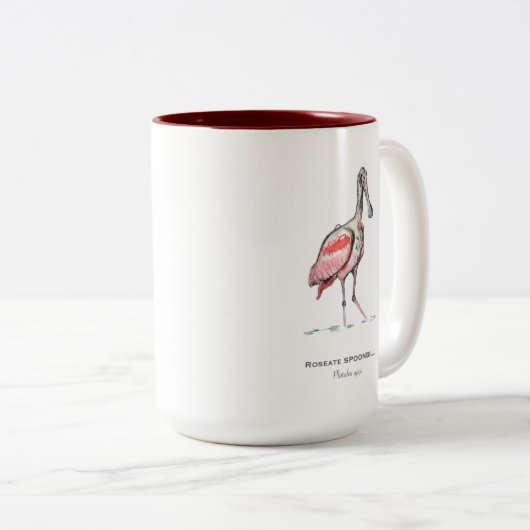 Roseate Spoonbill Two-Tone Coffee Mok (Voorkant rechts)