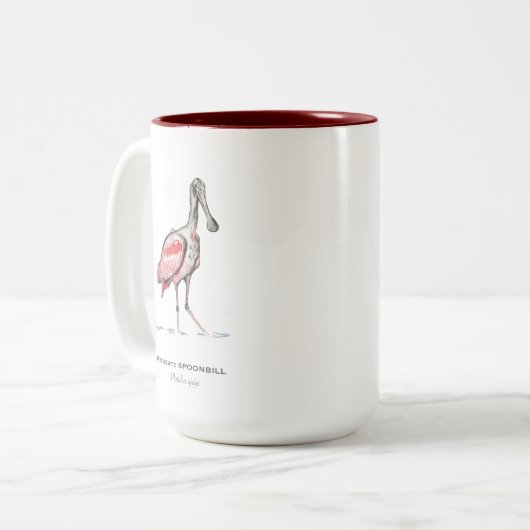 Roseate Spoonbill Two-Tone Coffee Mok (Voorkant links)