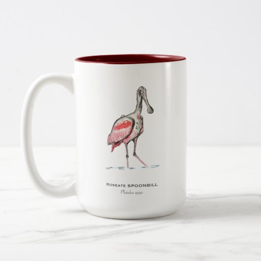 Roseate Spoonbill Two-Tone Coffee Mok (Links)