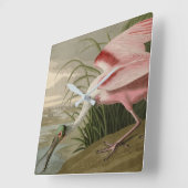Roseate Spoonbill uit Audubon's Birds of America Vierkante Klok (Hoek)