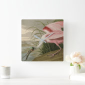 Roseate Spoonbill uit Audubon's Birds of America Vierkante Klok (Huis)