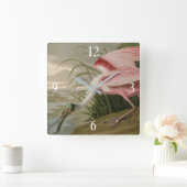 Roseate Spoonbill uit Audubon's Birds of America Vierkante Klok (Huis)