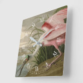 Roseate Spoonbill uit Audubon's Birds of America Vierkante Klok (Hoek)