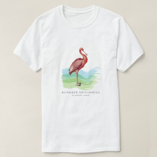 Roseate Spoonbill  vogelillustratie T-shirt (Design voorkant)